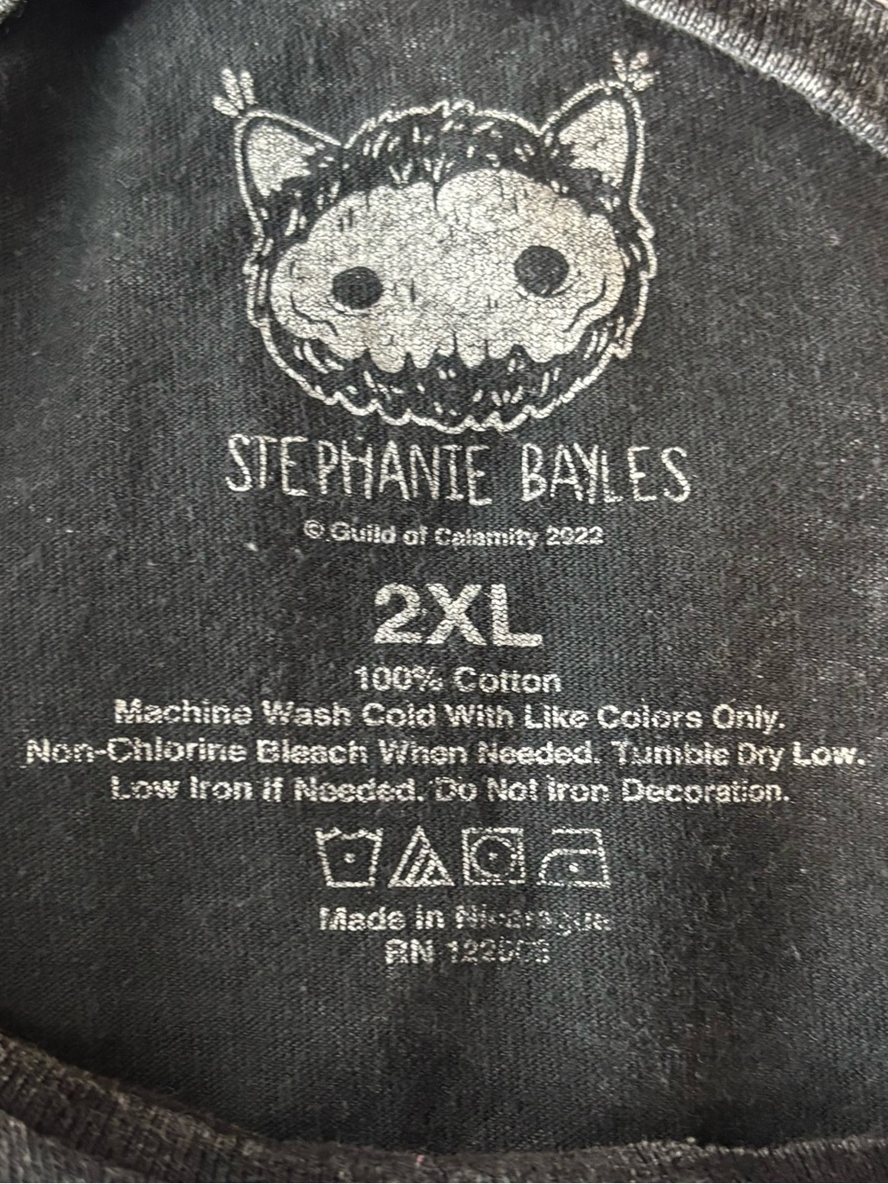 Stephanie Bayles Dark Wash Guild Of Calamity Guy Mushy Graphic Mushroom Tee 2XL - Picture 4 of 5
